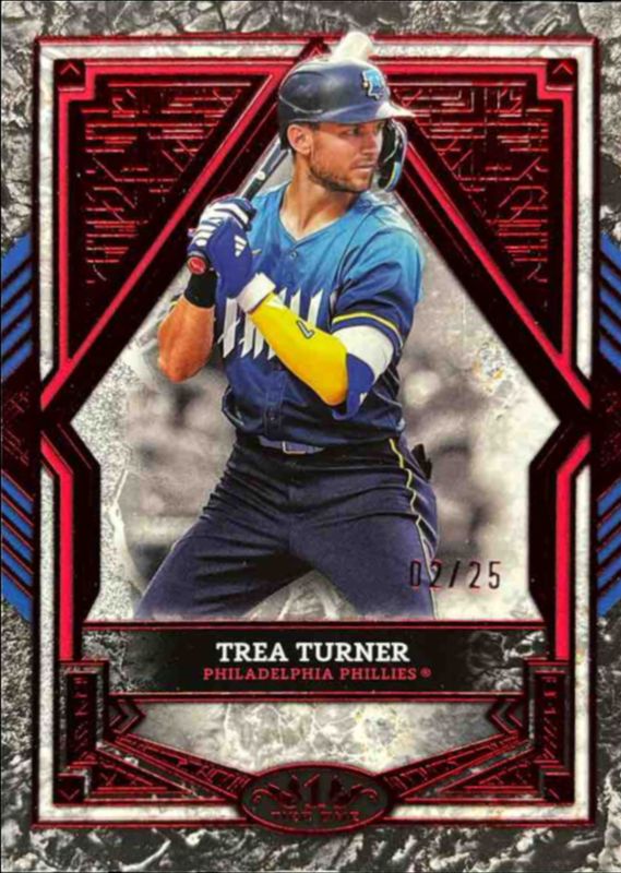 Trea Turner 2025 Topps Tier One #22 Base Tier 2 - Red Foil /25 RAW