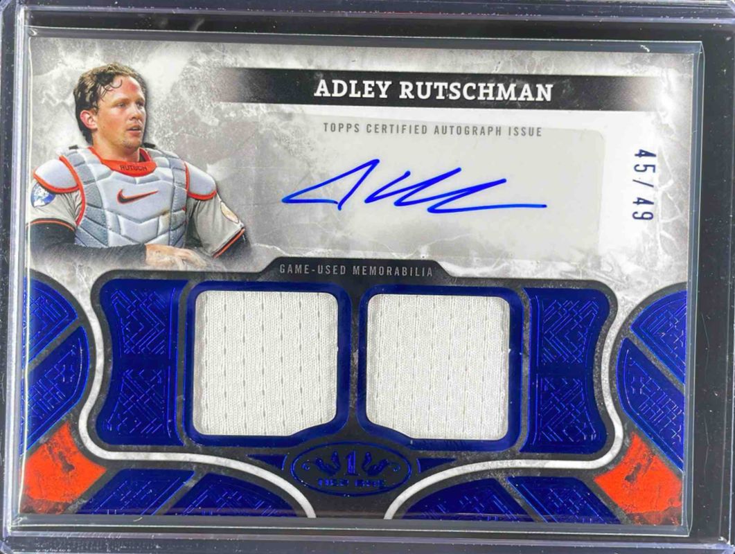 Adley Rutschman 2025 Topps Tier One #AT1R-ARU Autographed Tier One Relics - Dual /70 RAW