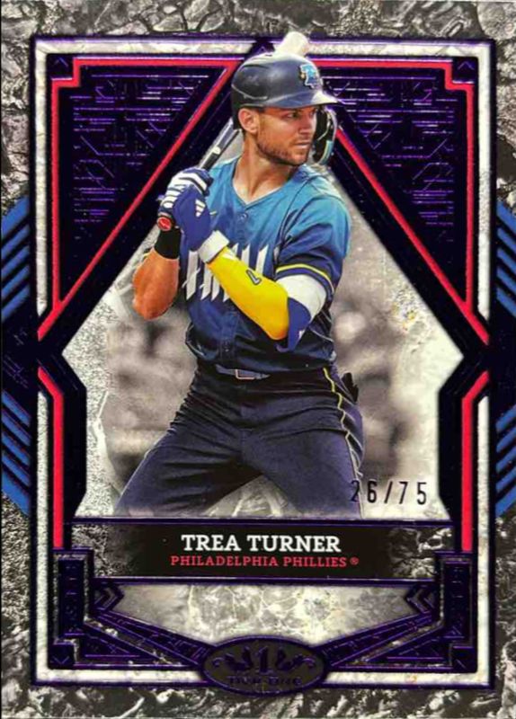 Trea Turner 2025 Topps Tier One #22 Base Tier 2 - Purple Foil /75 RAW