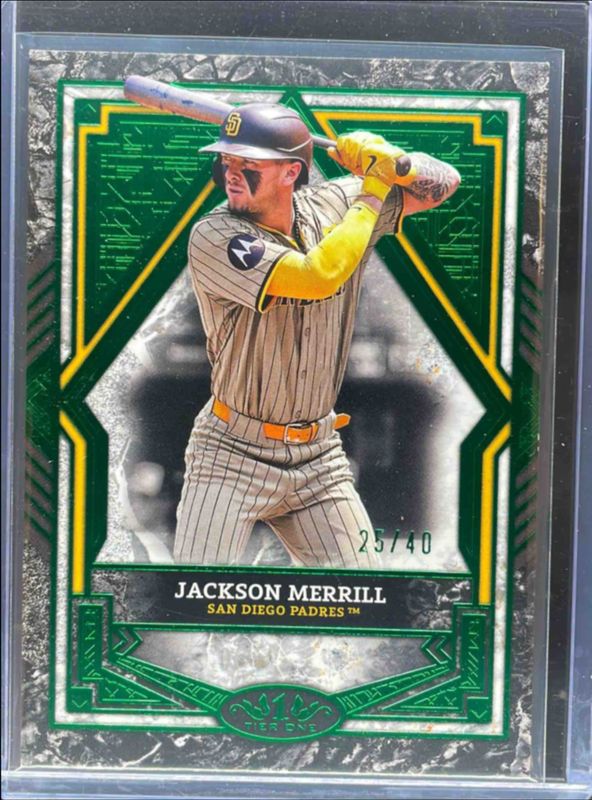 Jackson Merrill 2025 Topps Tier One #42 Base Tier 2 - Green Foil /40 RAW