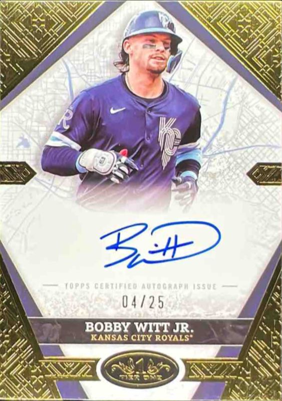 Bobby Witt 2025 Topps Tier One #CCS-BW City Connect Signatures - Blue Foil /55 RAW