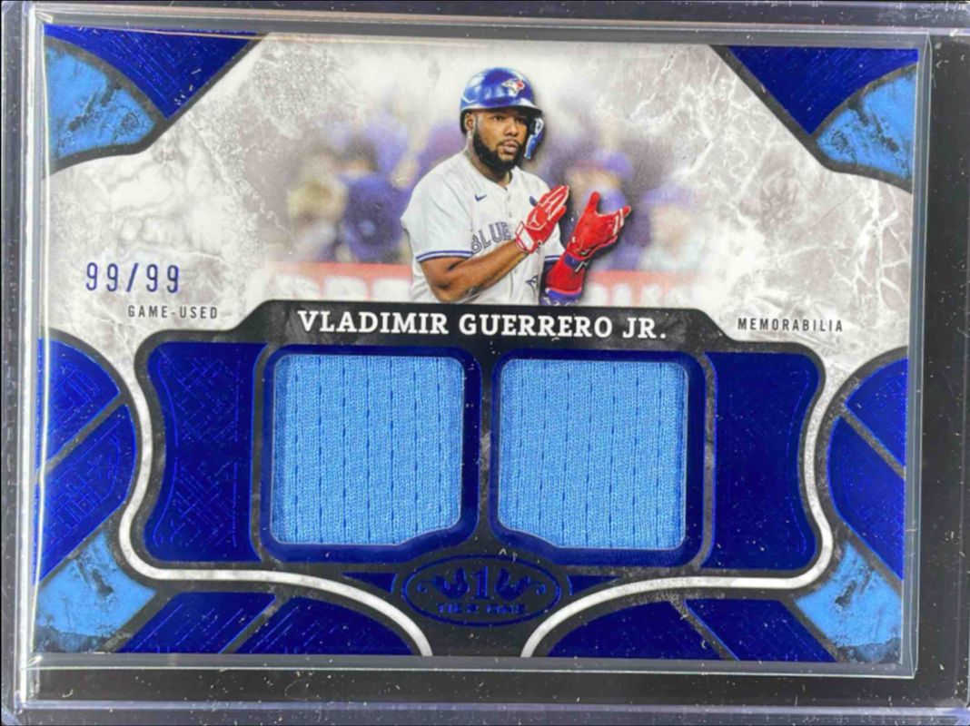 Aaron Judge / Bobby Witt Jr. / Vladimir Guerrero Jr. 2025 Topps Tier One #T1R-VG Tier One Relics - Dual /75 RAW