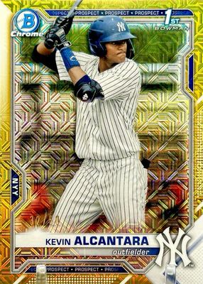 2021 Bowman Mega Box #BCP-97 Chrome Prospects - Gold Mojo Refractor /50 (1st)