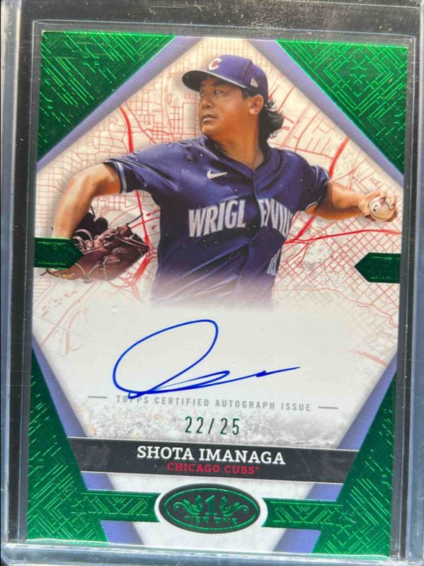 Shota Imanaga 2025 Topps Tier One #CCS-SI City Connect Signatures - Green Foil /30 RAW