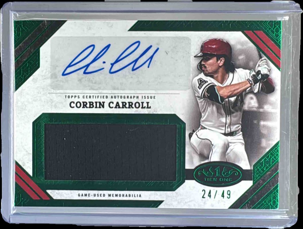 2025 Topps Tier One コービンキャロル 直筆サインカード Corbin Carroll 2025 Topps Tier One #AJR-CC Autographed Tier One