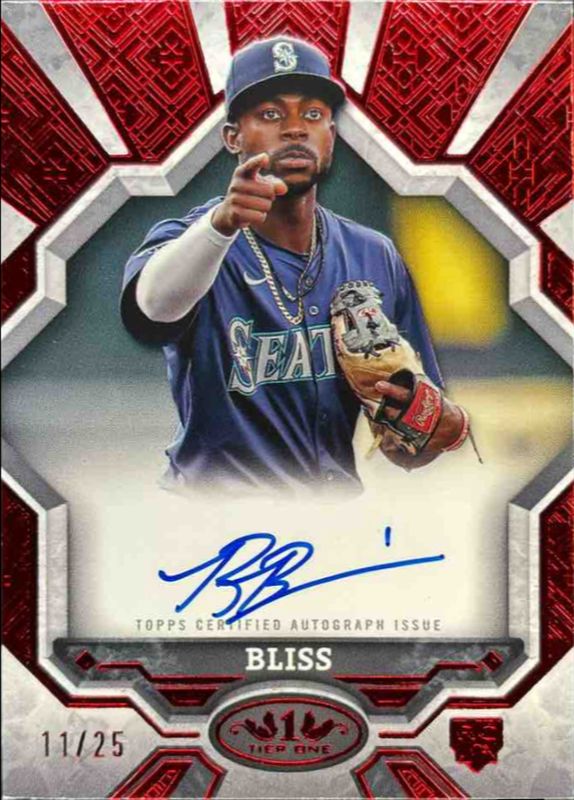 Ryan Bliss 2025 Topps Tier One #BOA-RB Break Out Autographs - Red Foil /25 Rookie RAW