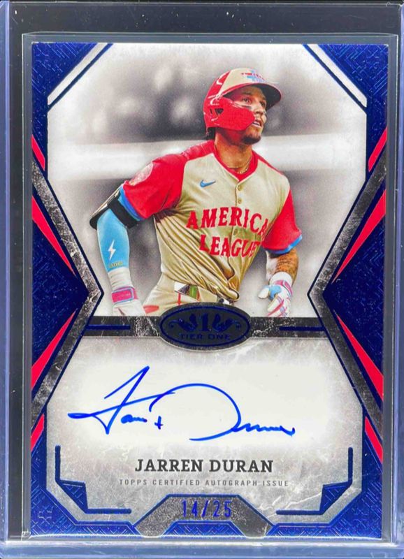 Jarren Duran 2025 Topps Tier One #TOTA-JDU Tier One Talent Autographs - Blue Foil /70 RAW