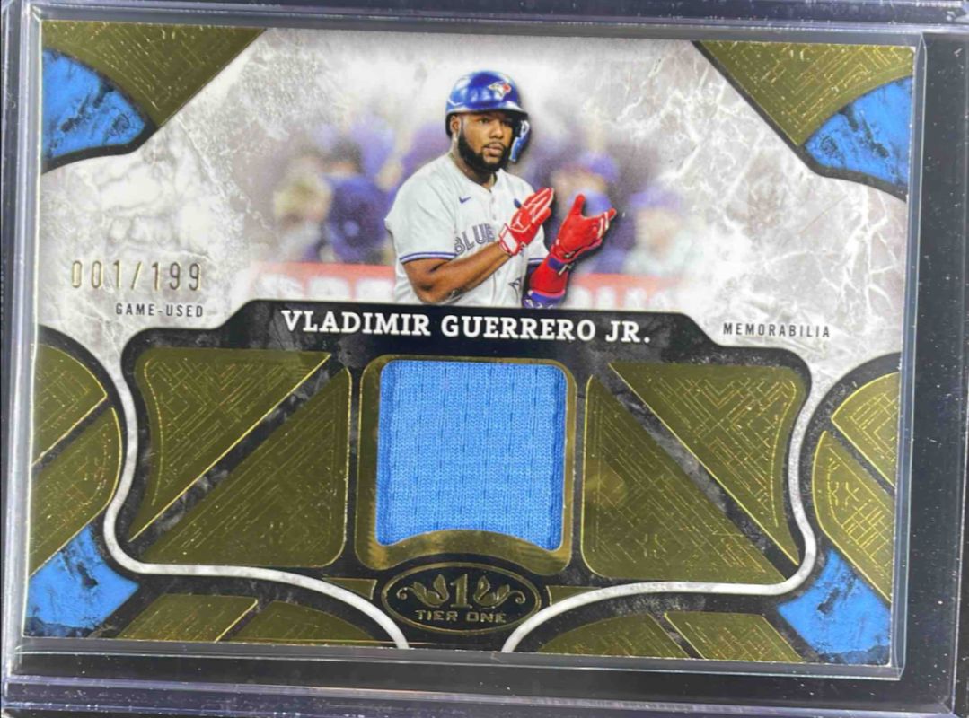 Aaron Judge / Bobby Witt Jr. / Vladimir Guerrero Jr. 2025 Topps Tier One #T1R-VG Tier One Relics /199 RAW