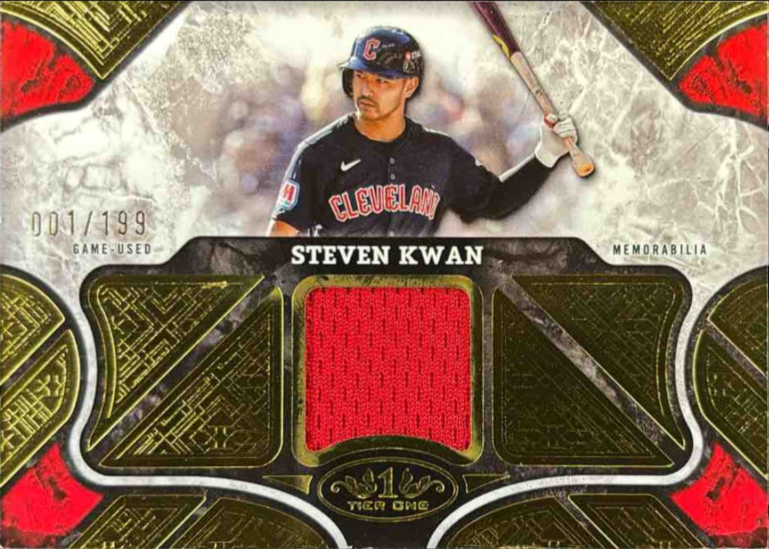 Steven Kwan 2025 Topps Tier One #T1R-SK Tier One Relics /199 RAW