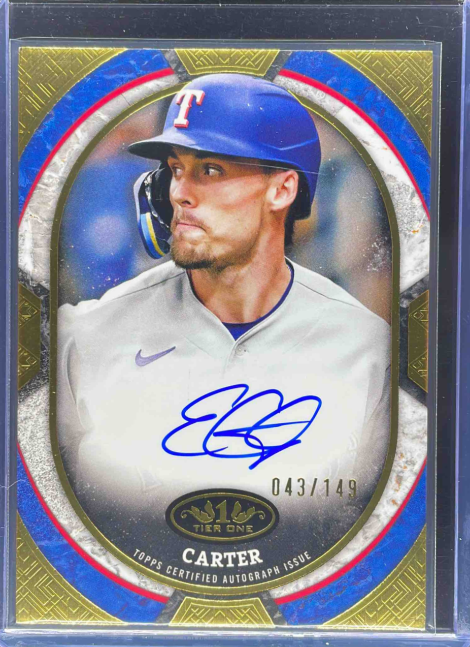 Evan Carter 2025 Topps Tier One #TOS-EC Tier One Shots /149 Price 