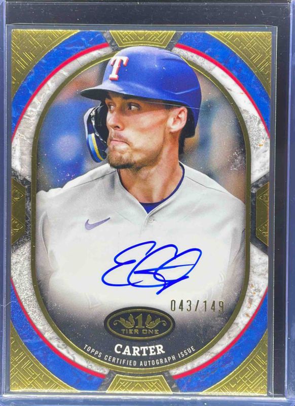 Evan Carter 2025 Topps Tier One #TOS-EC Tier One Shots /149 Price