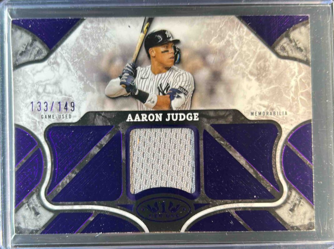 Aaron Judge 2025 Topps Tier One #T1R-AJ Tier One Relics - Purple Foil /149 RAW