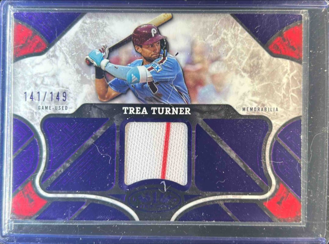 Trea Turner 2025 Topps Tier One #T1R-TT Tier One Relics - Purple Foil /149 RAW