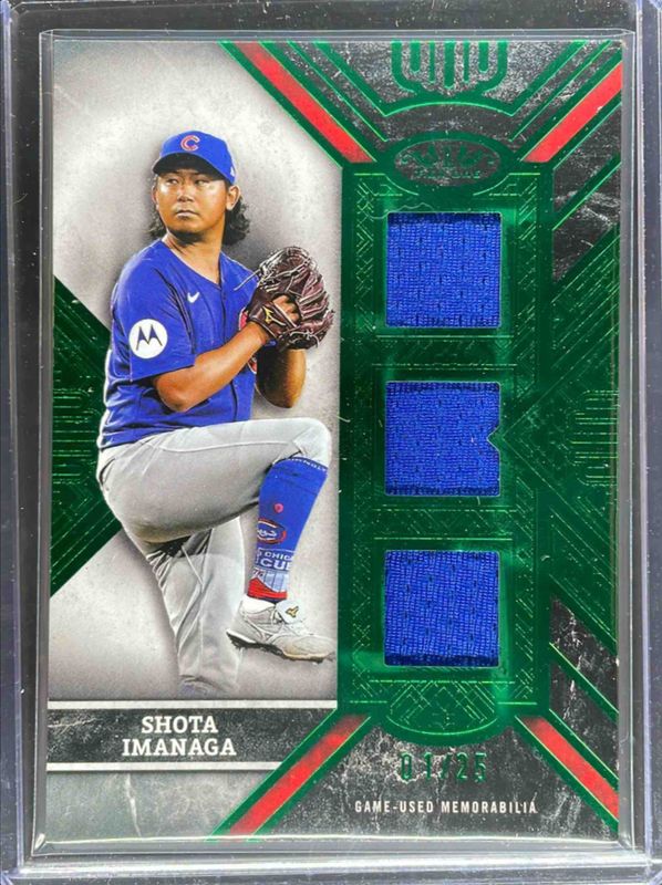 Shota Imanaga 2025 Topps Tier One #T1TR-SI Tier One Triple Relics - Green /25 RAW