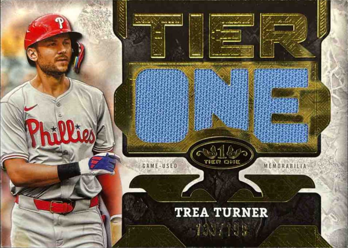 Trea Turner 2025 Topps Tier One #T1RD-TT Tier One Relics die-cut RAW