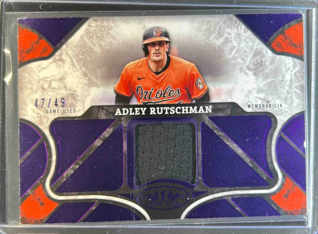 Adley Rutschman 2025 Topps Tier One #T1R-ARU Tier One Relics - Purple Foil /149 RAW