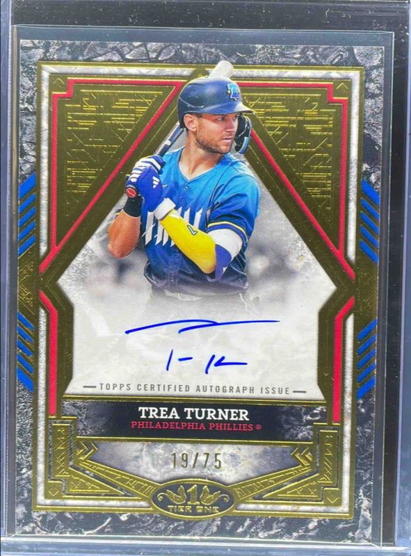 Trea Turner 2025 Topps Tier One #BA-TT Base Tier 2 Autographs RAW