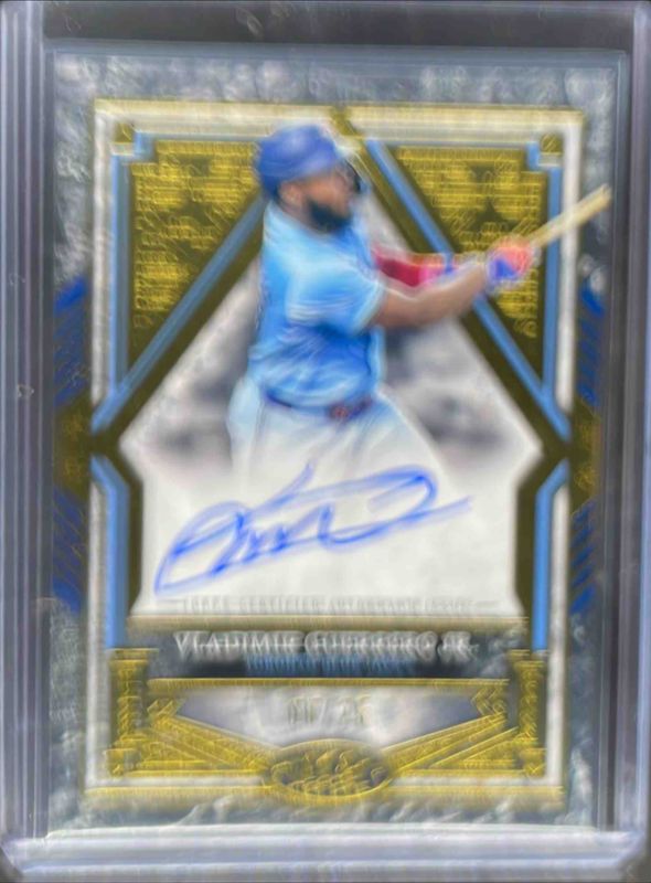 Aaron Judge / Bobby Witt Jr. / Vladimir Guerrero Jr. 2025 Topps Tier One #BA-VG Base Tier 2 Autographs RAW