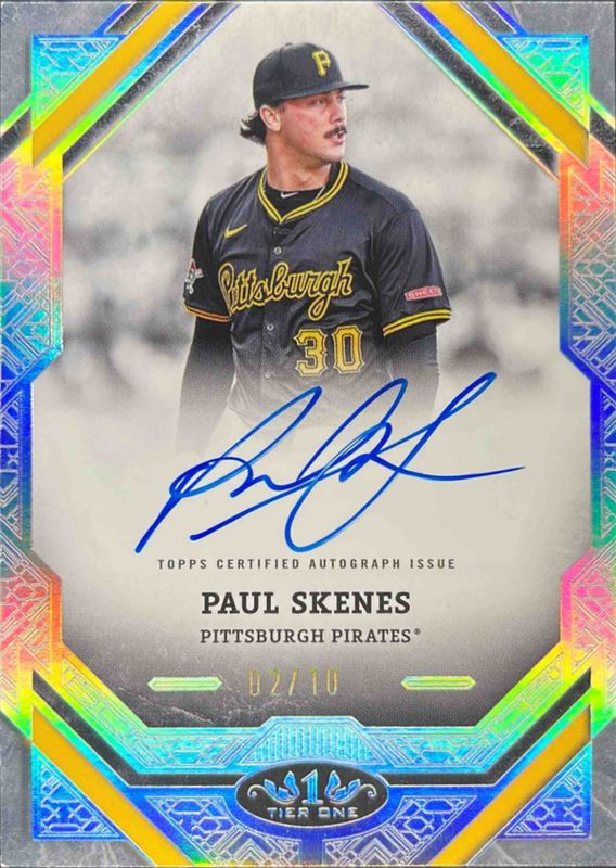 Paul Skenes 2025 Topps Tier One #T1A-PS Tier One Autographs - Holo Silver Foil /5 RAW