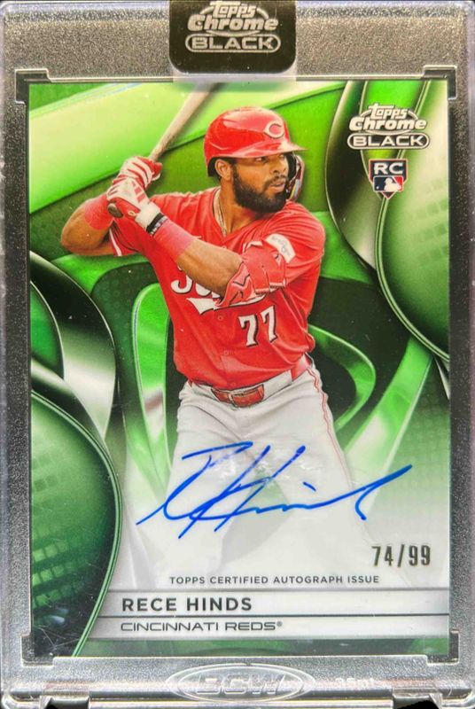 Rece Hinds 2025 Topps Chrome Black #CBA-RHI Autographs - Green Refractor /99 Rookie RAW