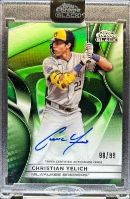 2025 Topps Chrome Black #CBA-CY Autographs - Green Refractor /99
