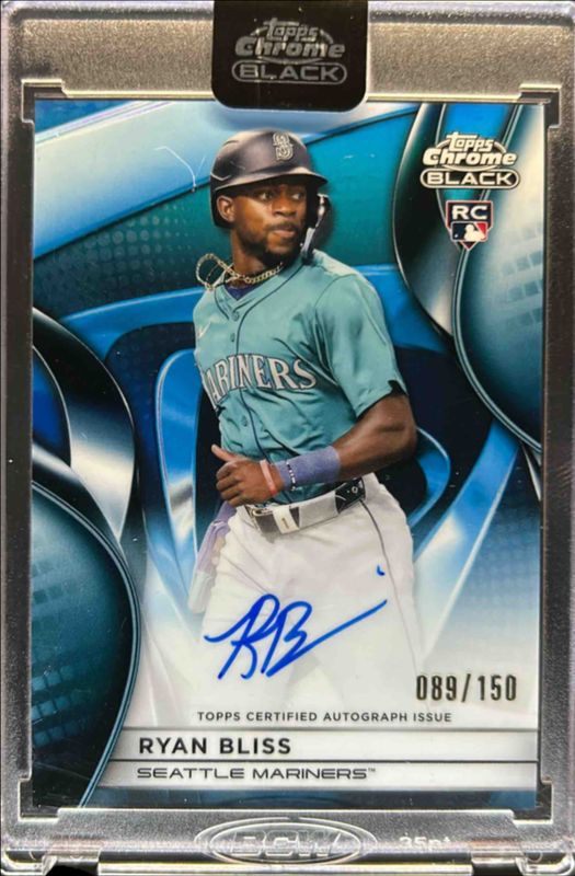 Ryan Bliss 2025 Topps Chrome Black #CBA-RB Autographs - Blue Refractor /150 Rookie RAW