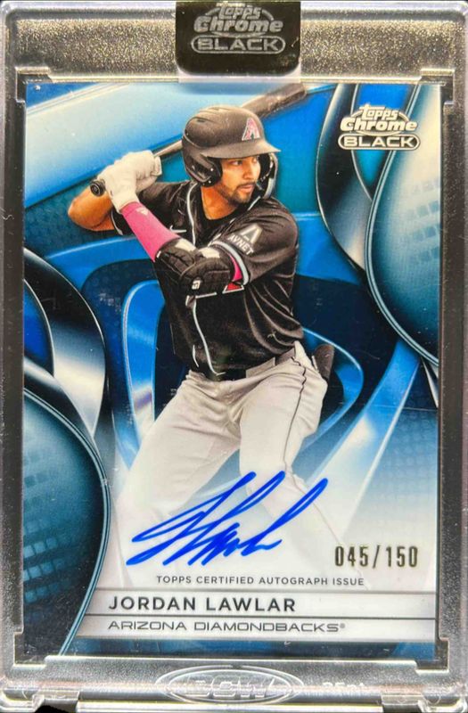 Jordan Lawlar 2025 Topps Chrome Black #CBA-JLA Autographs - Blue Refractor /150 RAW