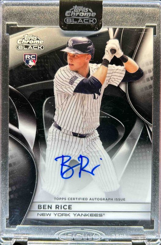 Ben Rice 2025 Topps Chrome Black #CBA-BR Autographs Rookie RAW