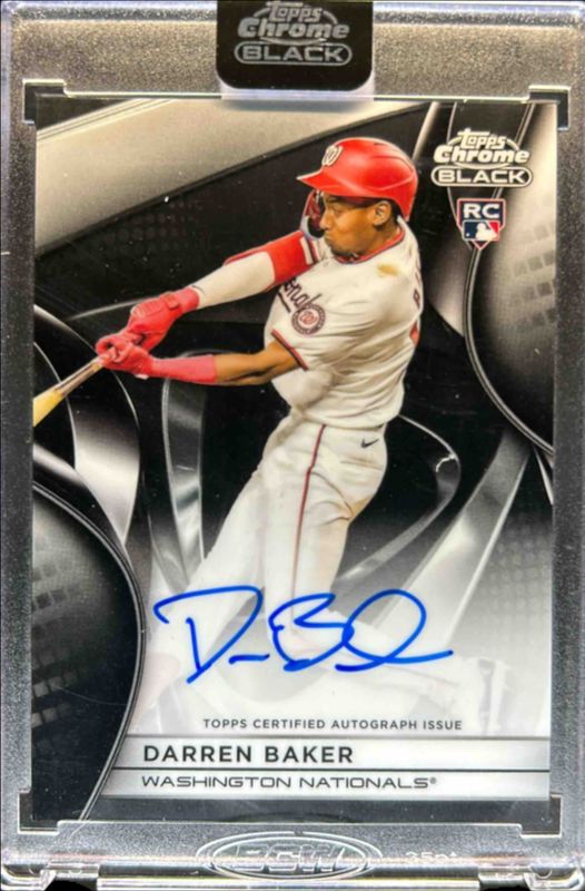 Darren Baker 2025 Topps Chrome Black #CBA-DB Autographs Rookie RAW