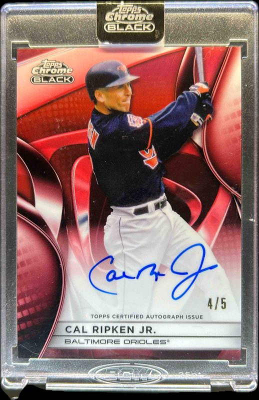 Cal Ripken, Jr. 2025 Topps Chrome Black #CBA-CR Autographs - Red Refractor /5 RAW