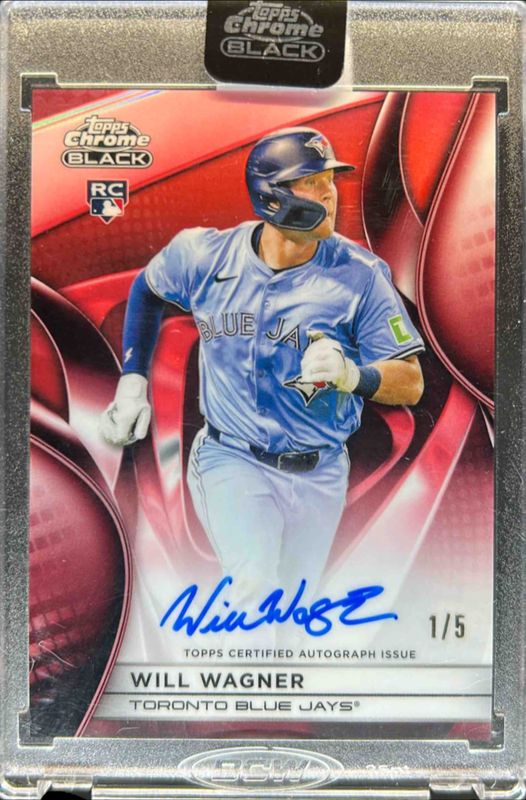 Will Wagner 2025 Topps Chrome Black #CBA-WW Autographs - Red Refractor /5 Rookie RAW