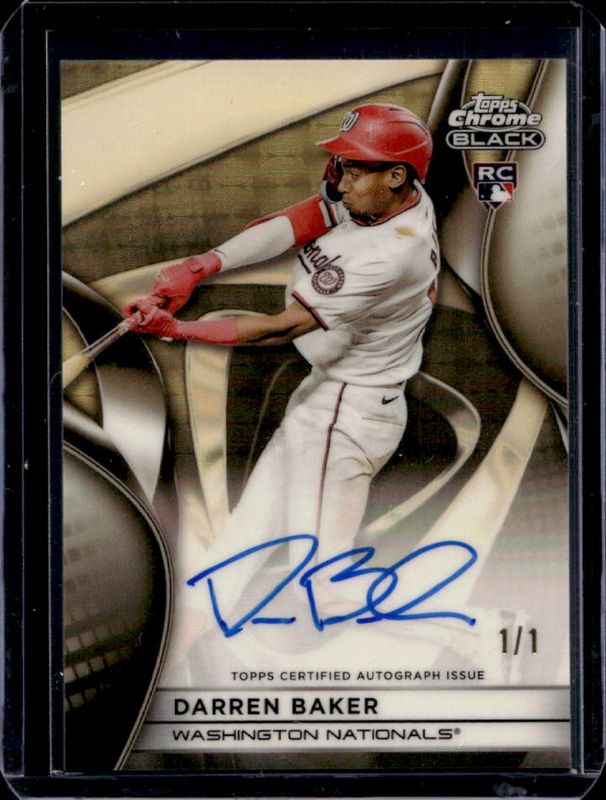 Darren Baker 2025 Topps Chrome Black #CBA-DB Autographs - Superfractors /1 Rookie RAW