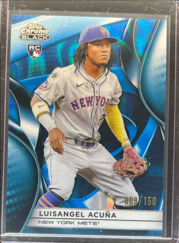 Luisangel Acuna 2025 Topps Chrome Black #53 Blue Lava Refractor /150 Rookie RAW
