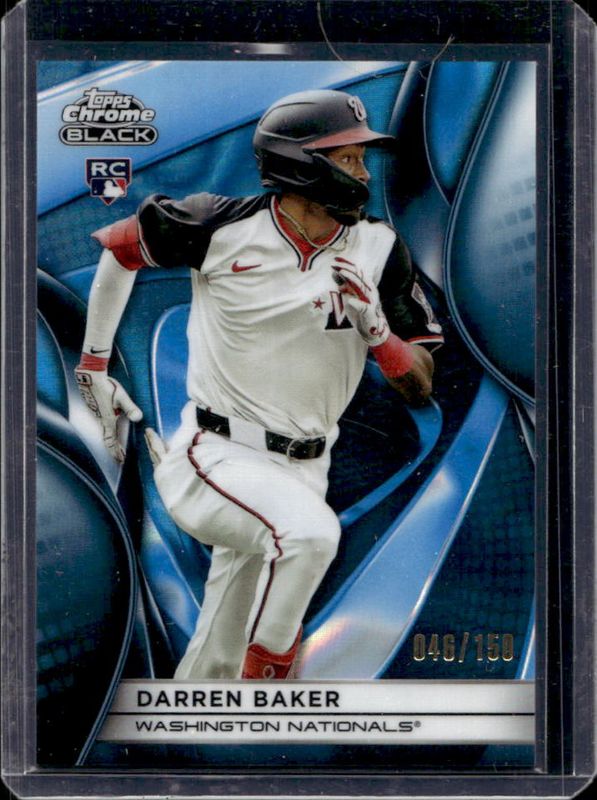 Darren Baker 2025 Topps Chrome Black #56 Blue Lava Refractor /150 Rookie RAW