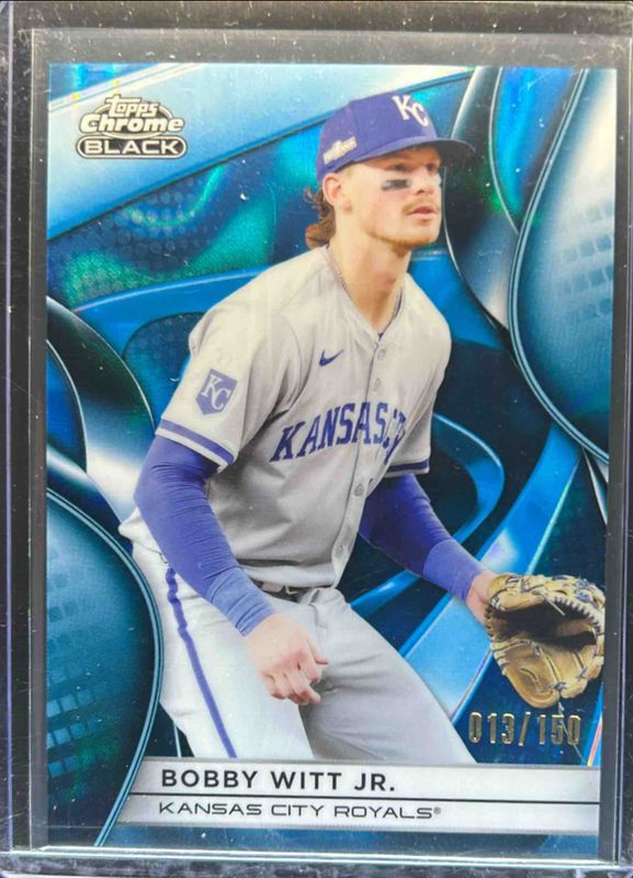 Bobby Witt 2025 Topps Chrome Black #1 Blue Lava Refractor /150 RAW
