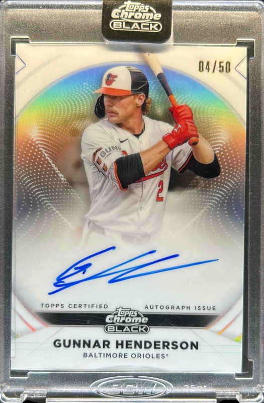 Gunnar Henderson 2025 Topps Chrome Black #IVA-GH Ivory Autographs RAW