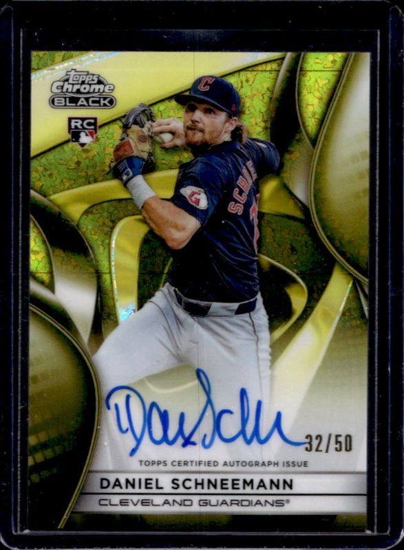 Daniel Schneemann 2025 Topps Chrome Black #CBA-DSC Autographs - Gold Mini-Diamond Refractor /50 Rookie RAW