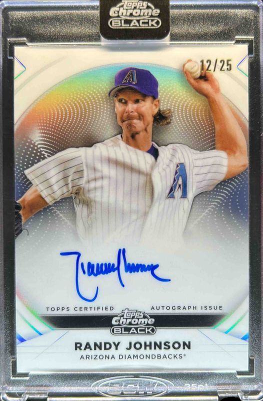 Randy Johnson 2025 Topps Chrome Black #IVA-RJ Ivory Autographs - Orange Trim Refractor /25 RAW