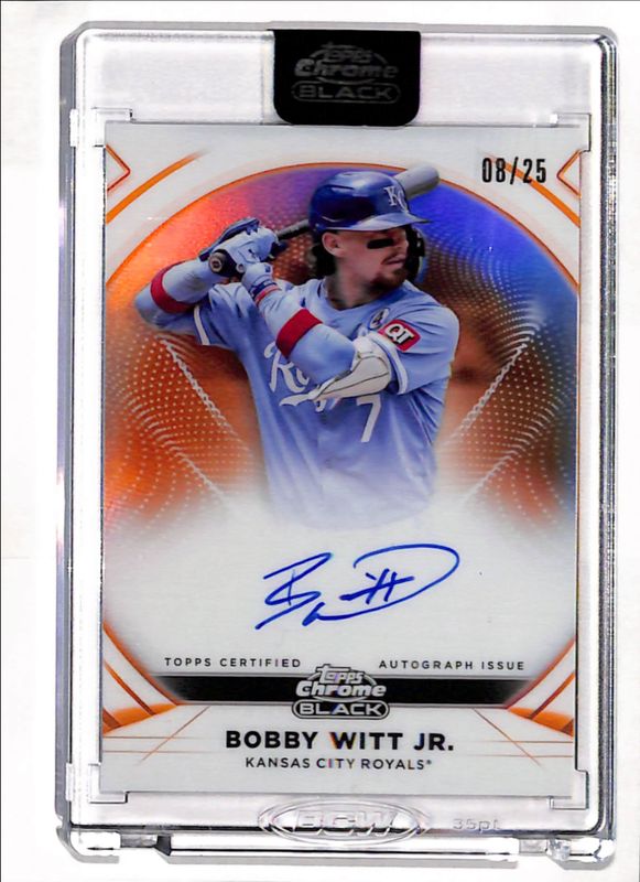 Bobby Witt 2025 Topps Chrome Black #IVA-BW Ivory Autographs - Orange Trim Refractor /25 RAW