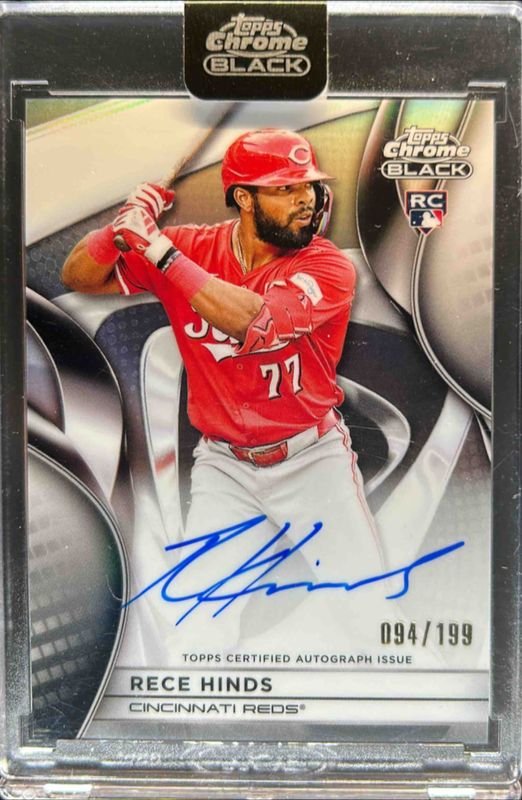 Rece Hinds 2025 Topps Chrome Black #CBA-RHI Autographs - Refractor /199 Rookie RAW