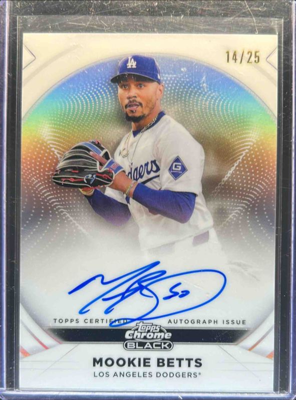 Mookie Betts 2025 Topps Chrome Black #IVA-MB Ivory Autographs - Orange Trim Refractor /25 RAW