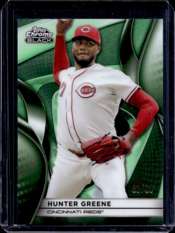 Hunter Greene 2025 Topps Chrome Black #10 Green Refractor /99
