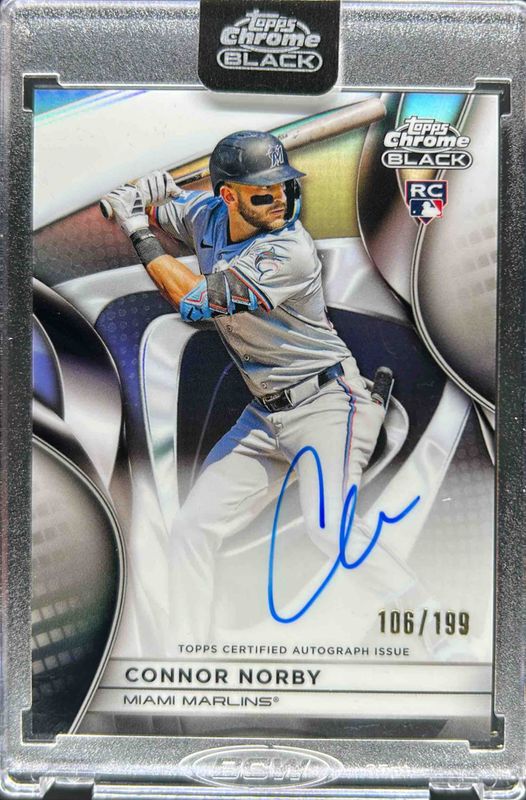 Connor Norby 2025 Topps Chrome Black #CBA-CN Autographs - Refractor /199 Rookie RAW