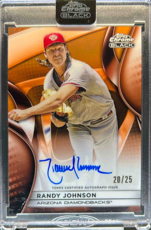 Randy Johnson 2025 Topps Chrome Black #CBA-RJ Autographs - Orange Refractor /25 RAW