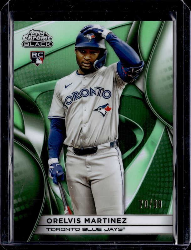 Orelvis Martinez 2025 Topps Chrome Black #88 Green Refractor /99 Rookie RAW