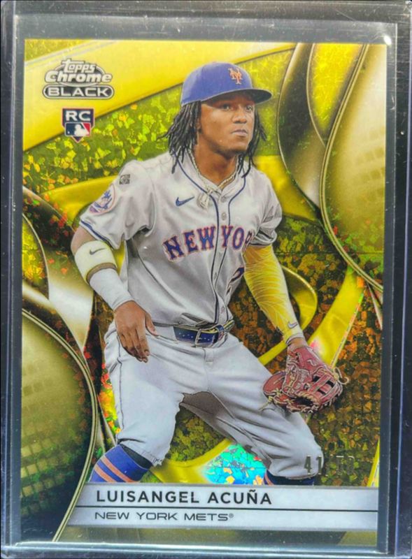 Luisangel Acuna 2025 Topps Chrome Black #53 Gold Mini Diamond Refractor /50 Rookie RAW