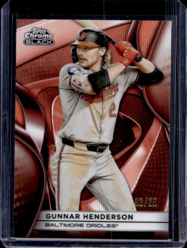 Gunnar Henderson 2025 Topps Chrome Black #3 Orange Wave Refractor /25 RAW