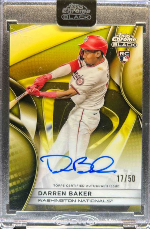 Darren Baker 2025 Topps Chrome Black #CBA-DB Autographs - Gold Refractor /50 Rookie RAW