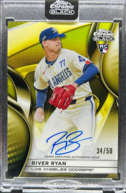 River Ryan 2025 Topps Chrome Black #CBA-RR Autographs - Gold Refractor /50 Rookie RAW