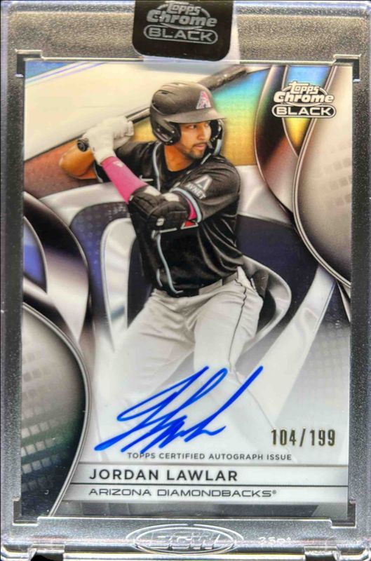 Jordan Lawlar 2025 Topps Chrome Black #CBA-JLA Autographs - Refractor /199 RAW
